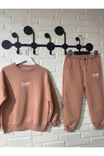 NOBLEKIDS طقم رياضي للأطفال من رايز آند إنجوي بثلاث خيوط - لون السلمون