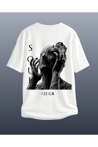 CATHECAT White Special Design Printed Oversize Unisex Tshirt