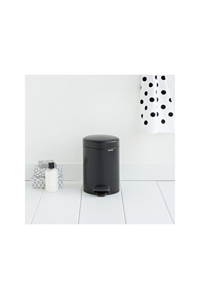 Brabantia NewIcon 649001 Pedal Bin, 3 l, Soft Close, Anti-Slip Base, Black