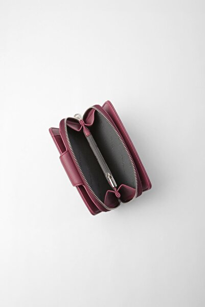 CENGİZ PAKEL Orta Boy Çıt Çıt Detaylı Kadın Cüzdan/Portföy - 65300 - Mürdüm