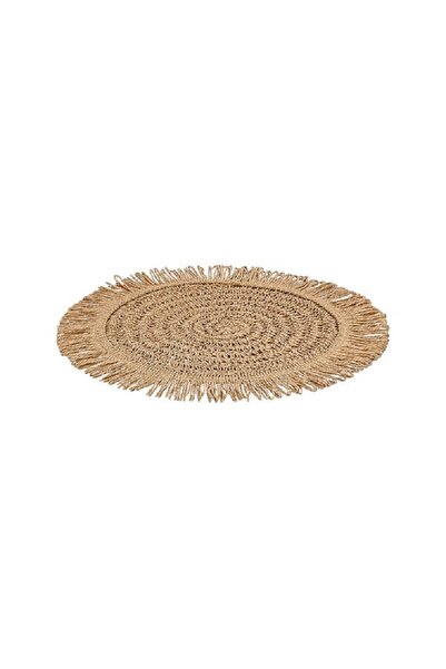 LA MESA Brown plate mat with crochet 1 pc 34cm