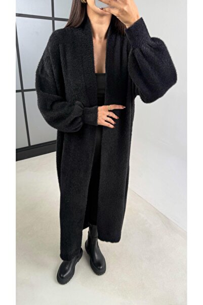 Gaus Black Long Oversize Knitwear Cardigan Gaus-00157