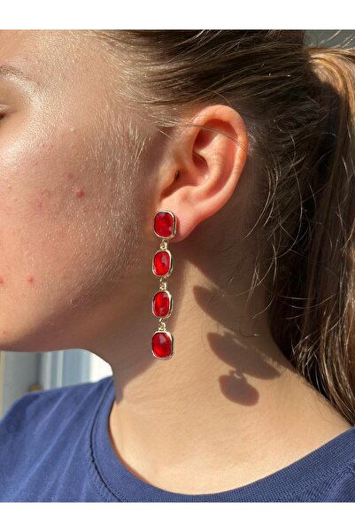 Candy Gold Frame - Enamel Gold Plated Dangle Square Earrings