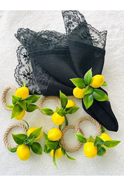 DİGGO Lemon Jute Rope Napkin Ring (12 Pieces)