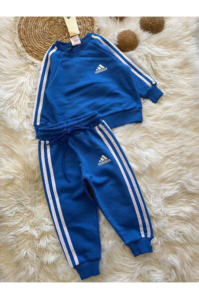 Karan Kids Unisex Children's Saks Blue Top and Bottom Set