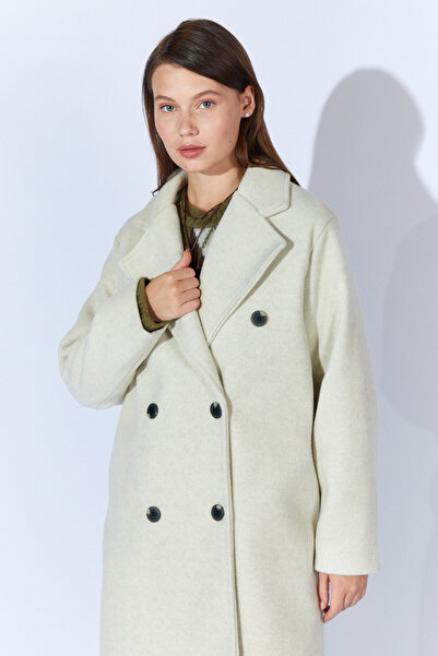 EDITION WOMAN Stone Collar Double Breasted Women's Coat - Ek100355558