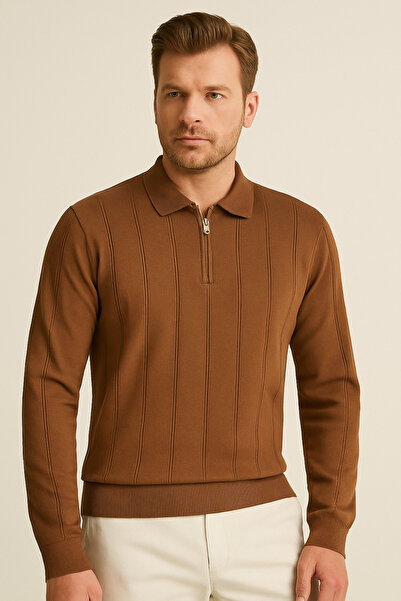 ModaPlaza Ανδρικό πουλόβερ με φερμουάρ 6580