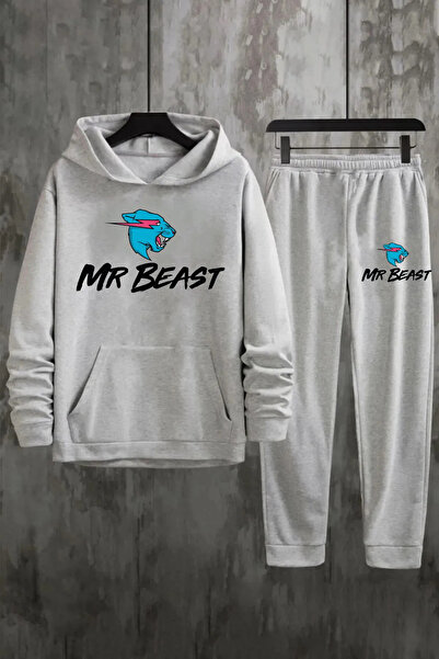 NoVibe Kids Mr Beast Printed Sweatshirt Tracksuit Set