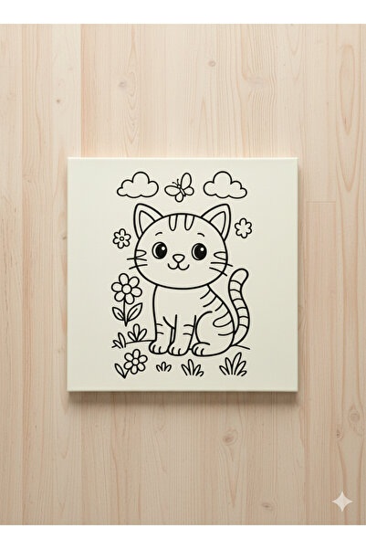 Hobiuniverse Çocuklar İçin Minik Dostlarımız Tuval Boyama Seti | Kendin Yap Hayvan Resim Kiti