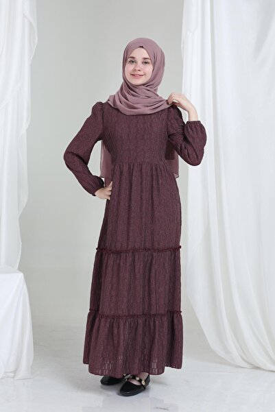 Giyinse فستان ميريا للفتيات باللون الوردي المجفف - فستان محتشم