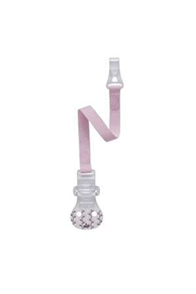Nip Pacifier Chain with Clip, Textile Band, 0+ Months, 38374, Pink