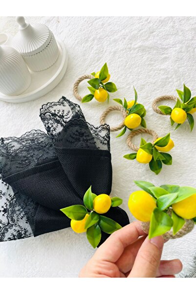 DİGGO Lemon Jute Rope Napkin Ring (12 Pieces)