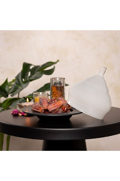 Dallaty white & black porcelain date bowl with lid 18*18*16 cm