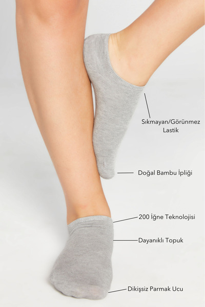 bamboo star Bamboo Men's Sneaker Gray Socks Seamless Invisible Ankle Invisible Sports Socks Premium 6-Pack