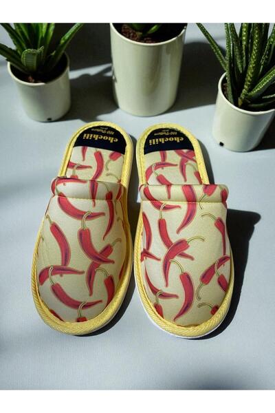 Chochili Red Pepper Patterned House Slippers