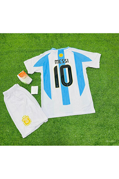 Forma Arjantin Lionel Messi 2022 Dünya Kupası Finali Çocuk Forması 4 Lü Set67...