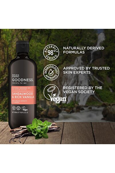 Baylis & Harding جل الاستحمام جودنس للرجال، خشب الصندل والفانيليا، 500 مل