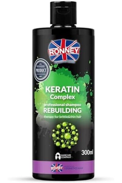 Ronney Keratin Repair Shampoo for Fine and Weak Hair, Professional Keratin Blend - 300ml