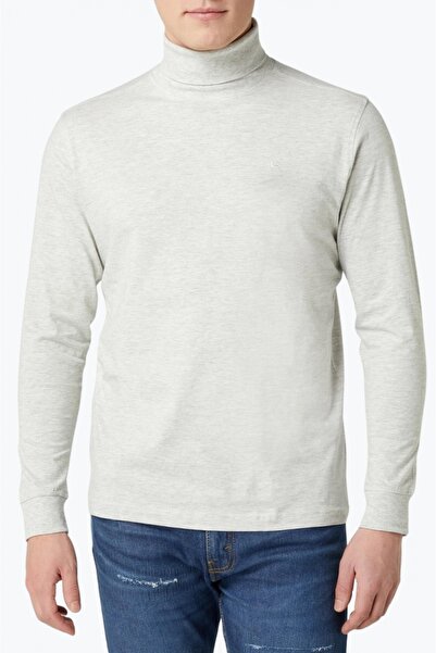 lerros Men's sweatshirt with collar and logo, gray