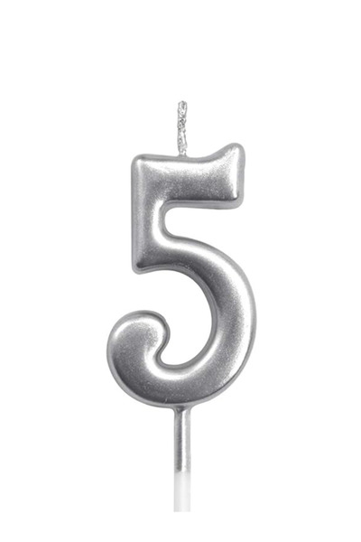 Share the Love شمعة بخمسة أرقام - فضية