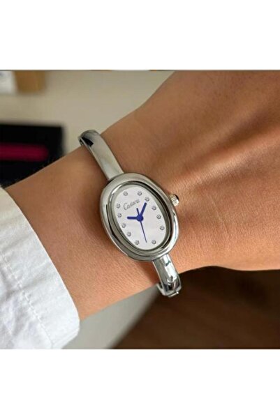 catera Women's silver steel watch with white dial