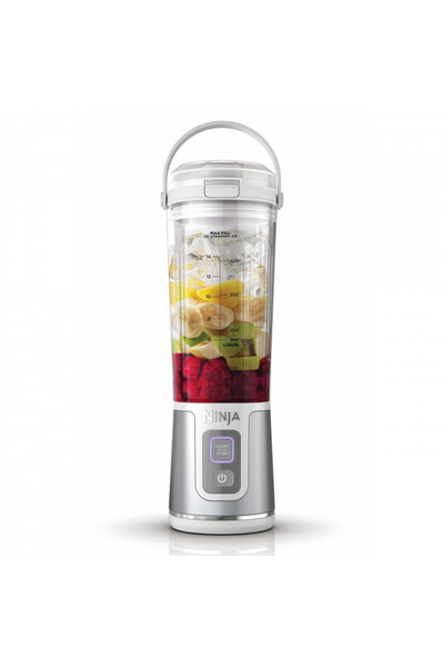 NINJA Blender portabil Blast BC151EUWH, 7.4W, 530 ml, 6 lame, Zdrobitor de gheață, 10 cicluri, USB, Alb