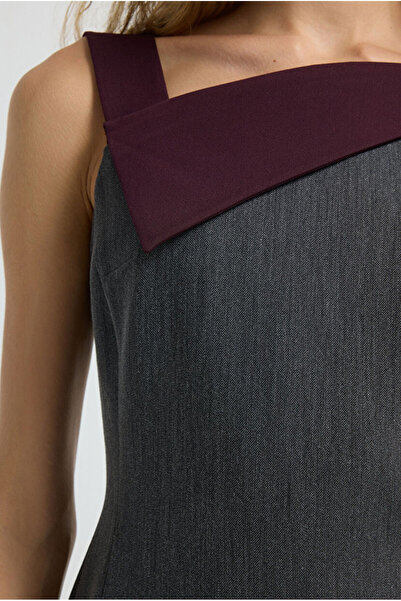 adL Asimetrik Volanlı Elbise