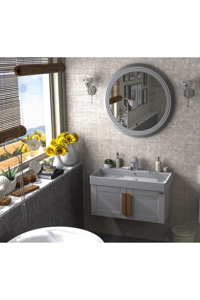 Pierre Cardin Pio 85 Cm Matt Anthracite Banyo Dolabı