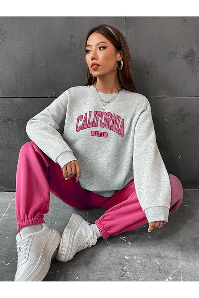 NoVibe بدلة رياضية برقبة دائرية مطبوعة من كاليفورنيا