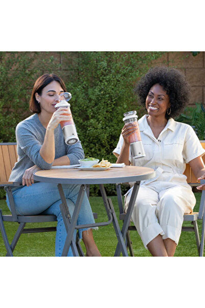 NINJA Blender portabil Blast BC151EUWH, 7.4W, 530 ml, 6 lame, Zdrobitor de gheață, 10 cicluri, USB, Alb