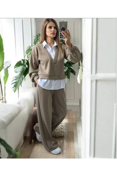 GLAMSI Viscose set with shirt-inspired details