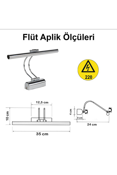 Merwish Flute Sconce 35 cm Led Wall Lamp 4000K Soft White Light