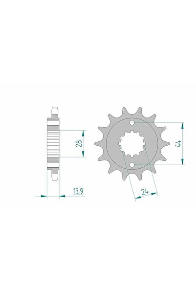 AFAM Pinion față standard din oțel 20606 - 525 - 16 dinți (moto)