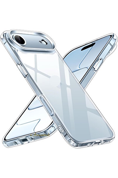 m.tk moveteck Apple iPhone 17 Air Kılıf Kamera Çıkıntılı Korumalı Yumuşak Şeffaf Silikon Renksiz Kapak