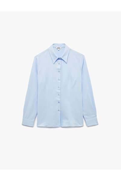 Koton Normál szabású, klasszikus galléros, hosszú ujjú poplin ing