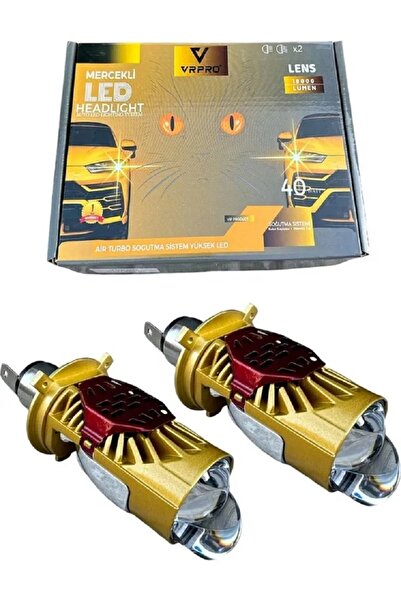 FORTİCO H4 Mercekli Led Zenon MAX Led Zenon Şimşek Etkili 50W GÜÇ 22.000 LÜME...