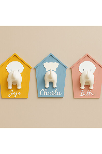 Pawsim Kişiselleştirilmiş Köpek Tasma Tutucu, Tasma Kancası, Duvara Monte Köpek Popo Tasma Tutucu