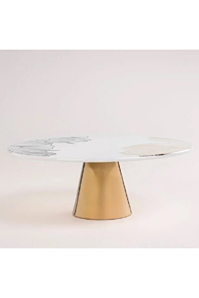 LA MESA gold porcelain cake stand with base