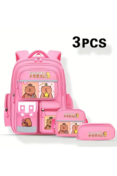 BABUN 3 Parça Kapibara Okul Çantası Seti Erkek Kız Çocuk Kalemlikli Beslenme ...