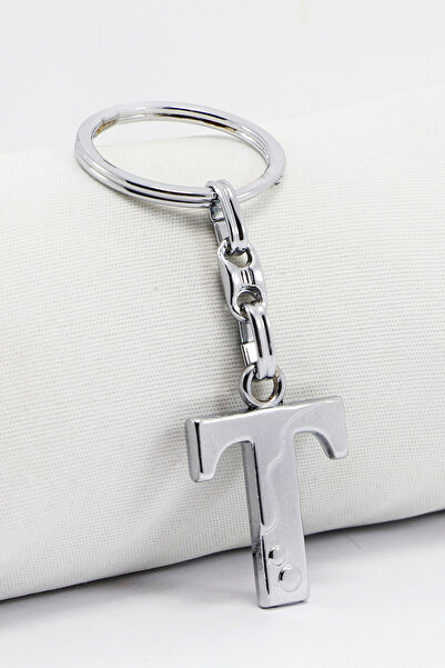 biuti Μεταλλικό μπρελόκ σε ασημί χρώμα με το γράμμα Τ / Διακοσμητικό τσαντάκι...