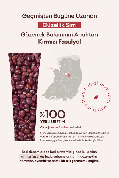 Missha Retinol ve Kırmızı Fasulye Özlü, Peeling Serum Red Bean Retinol Pore Dead Peel Drop 25