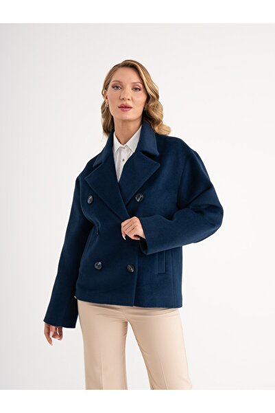 SERPİL Çift Düğmeli Şık Kısa Kaban 39485
