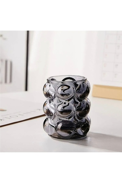 Furkan 2-Pack Bubble Decorative Smoked Glass Vase Cup