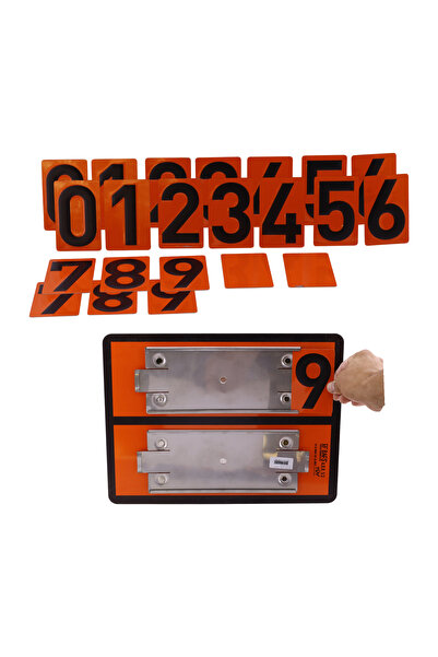 Badem10 لافتة تحذيرية للمواد الخطرة قابلة للتبديل يدويًا مقاس 40×30 سم مع أرقام متعددة من 0 إلى 9