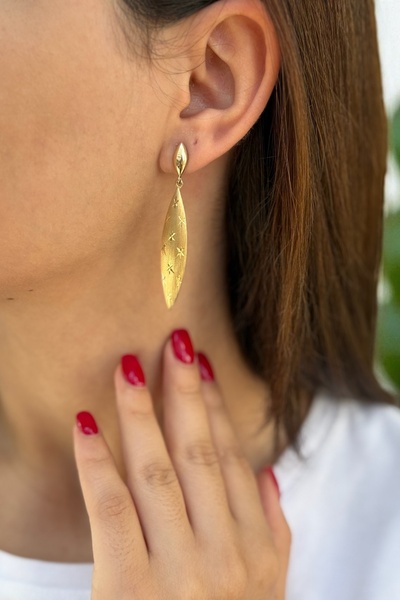 Utku Kuyumculuk 14 AYAR İTALYAN MODEL TASARIM KÜPE