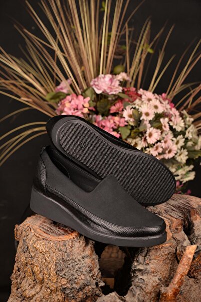 KUUM LONDON حذاء نسائي من الجلد النباتي بكعب عريض خفيف الوزن للشتاء، مضاد للا...