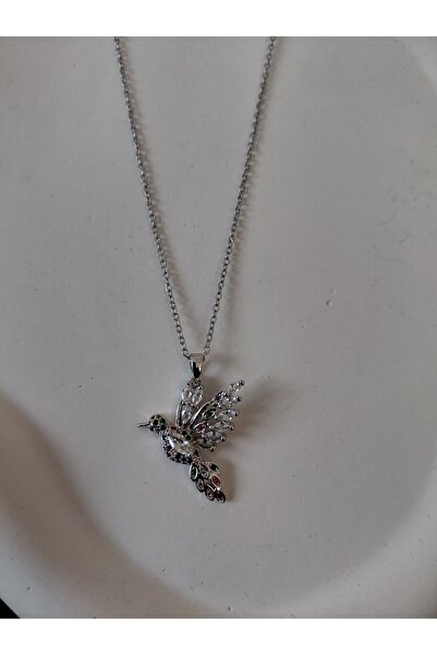 lavantebutik قلادة فولاذية مزينة بحجر الزركون على شكل طائر