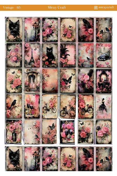 MirayDesign 1 komad vintage tematske nalepnice (12x17 cm) za bullet journal, ...