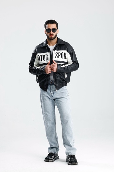tiggirmoda Men's Oversize Leather Jacket