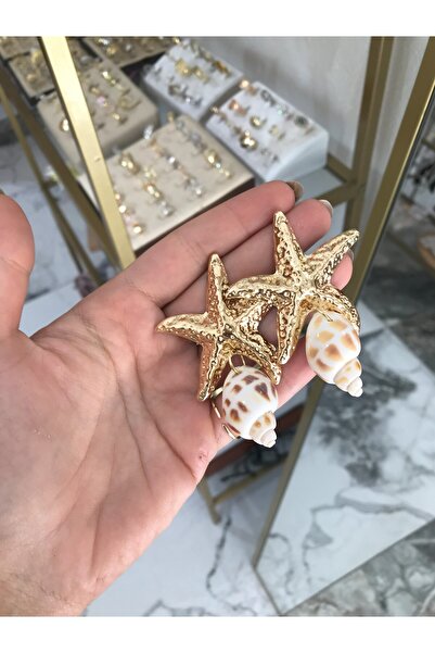 the ASEL İNCİ أقراط على شكل نجمة وصدفة البحر